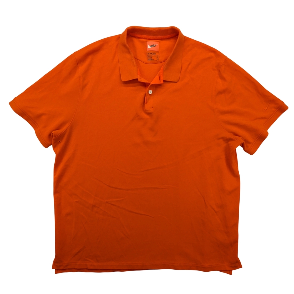 Nike Polo Shirt Mens XL Dri-Fit Orange Athletic Golf Tennis Classic Top